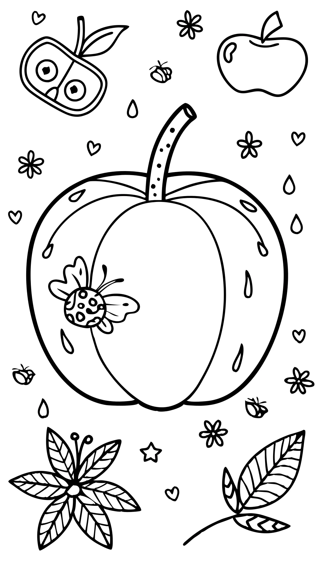 apple fruit coloring page